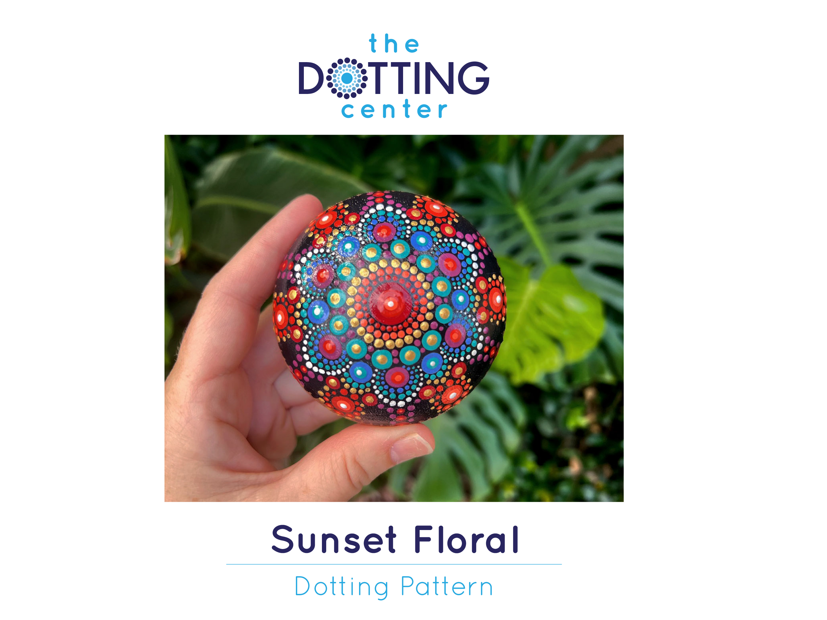 Sunset Floral Dot Mandala Pattern PDF (Digital Download) Beginner level